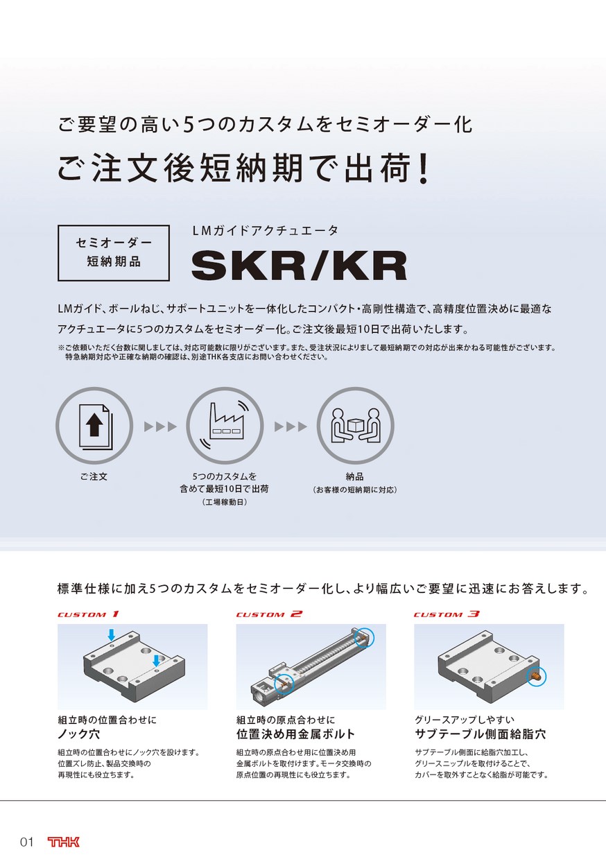 LMガイドアクチュエータ SKR／KR セミオーダー