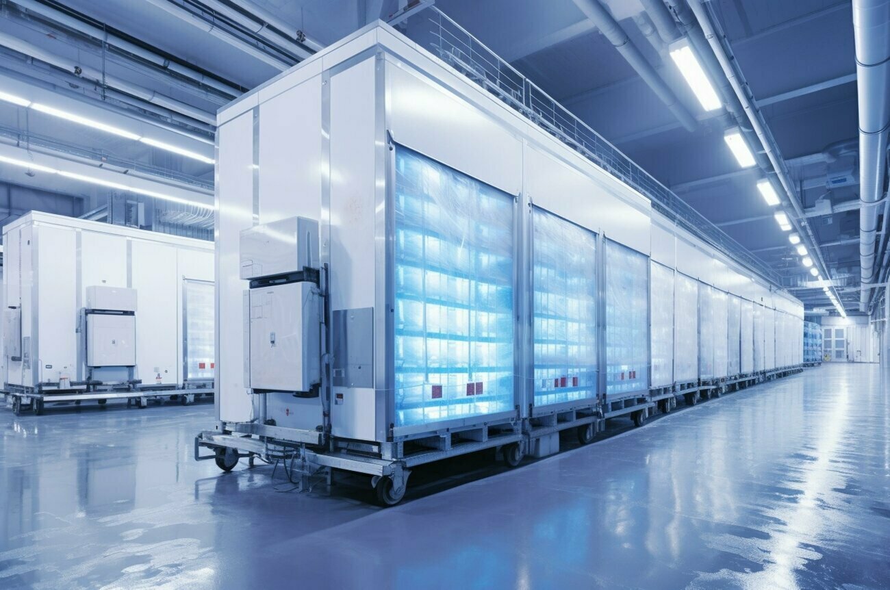 A cold storage warehouse