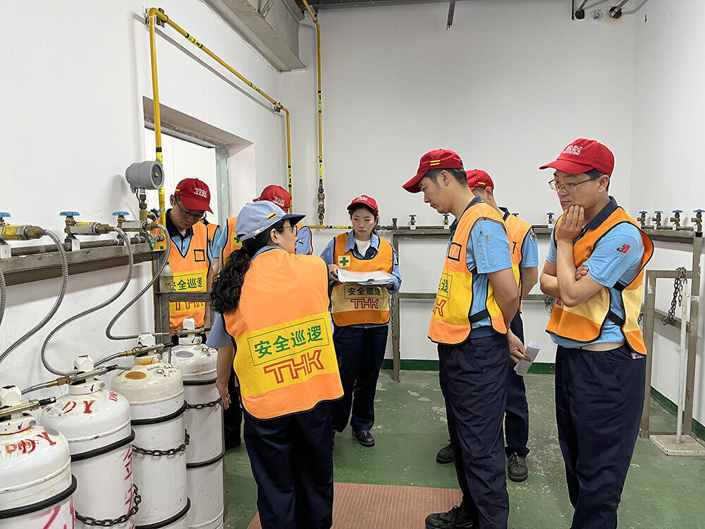 Employees performing a safety patrol at the Wuxi plant