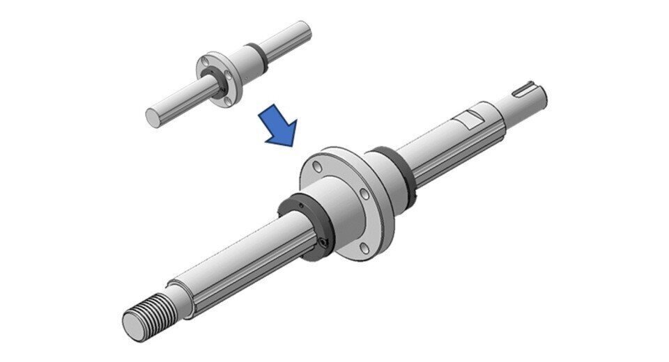 Example of ball spline with modified dimensions