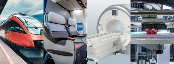 Railways / Aircraft / Medical equipment / 3D printers