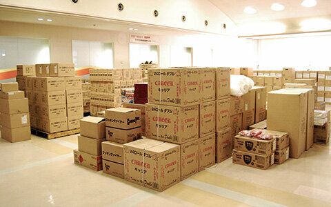 Emergency supply room at the Yamagata plant