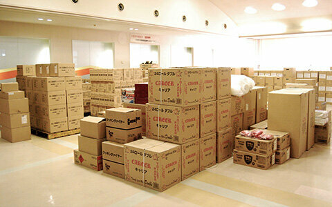 Emergency supply room at the Yamagata plant
