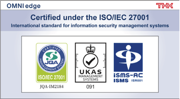 OMNIedge certified to the ISO/IEC 27001 international standard for information security management systems.