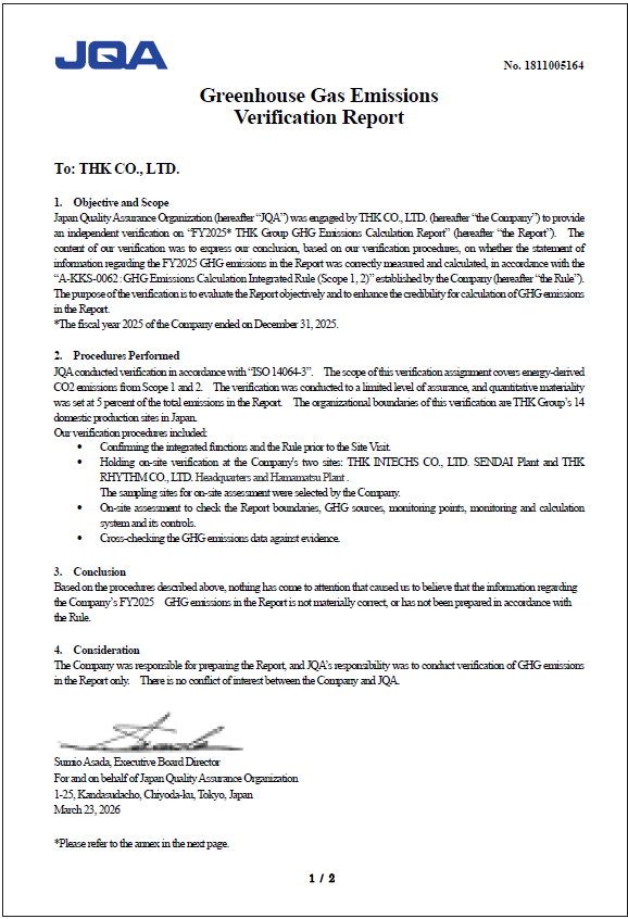 Greenhouse Gas Emissions Verification Report