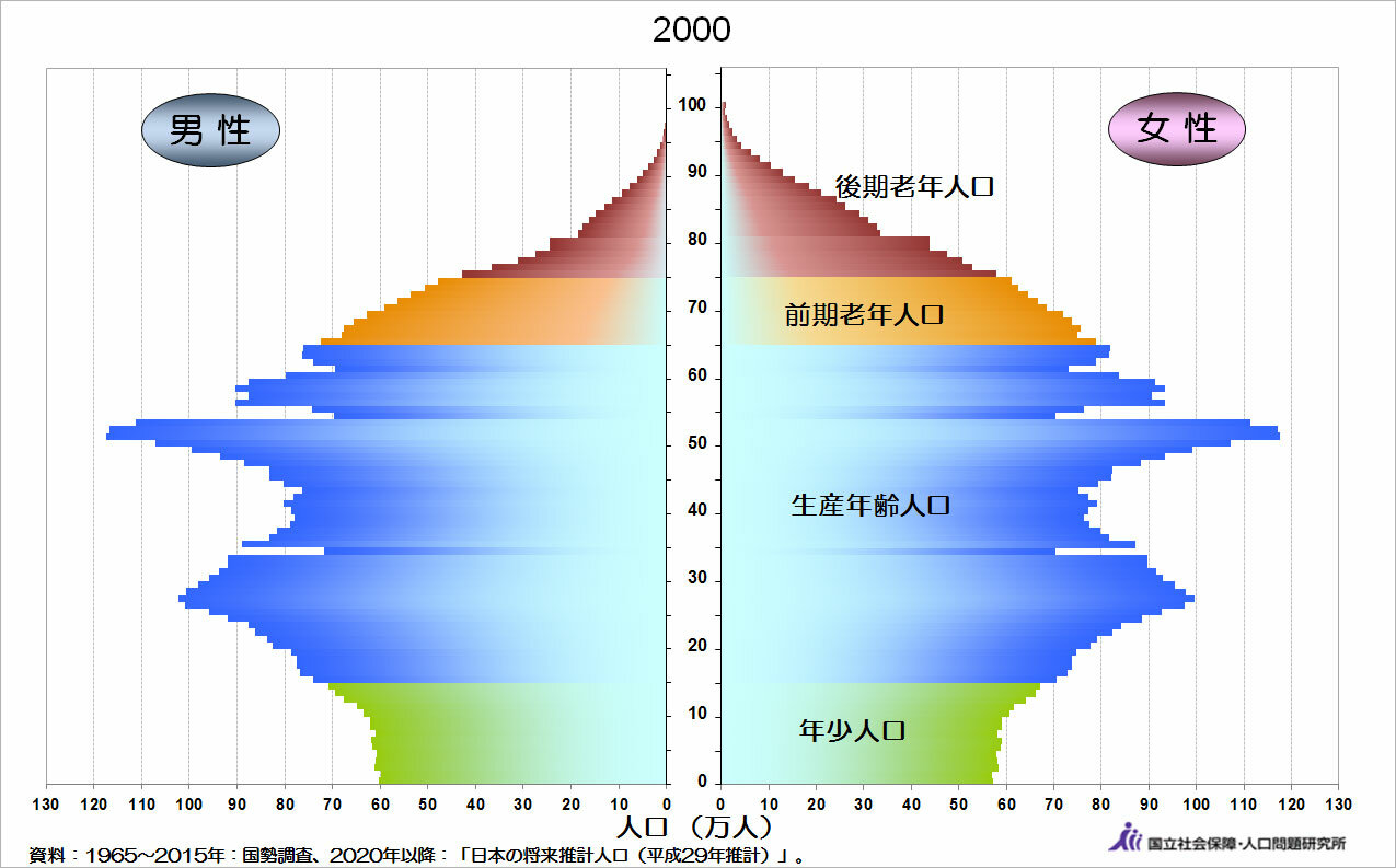 人口ピラミッド（2000年）