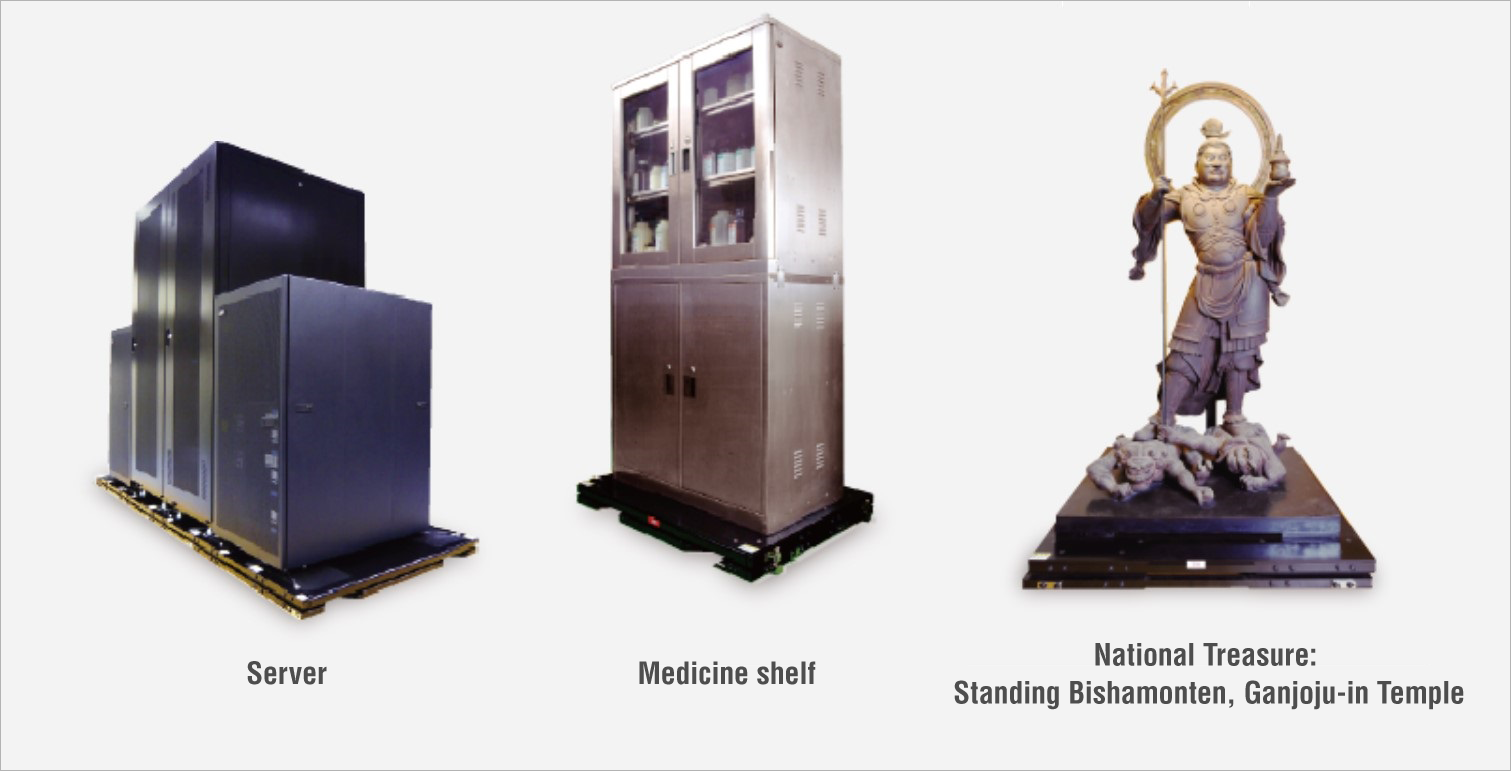 Examples of seismic isolation systems for equipment