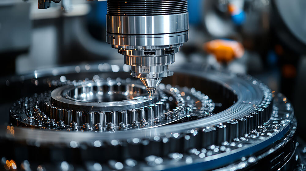 Image alt: A machine tool performing delicate precision processing on workpieces
