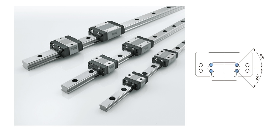Rapid-Acceleration and Low-Sliding Resistance Miniature LM Guide (Model: AHR) appearance and cross-section