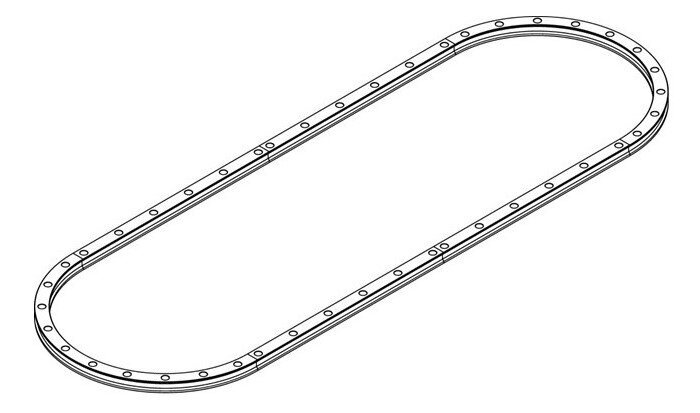 Transfer system with an oval track