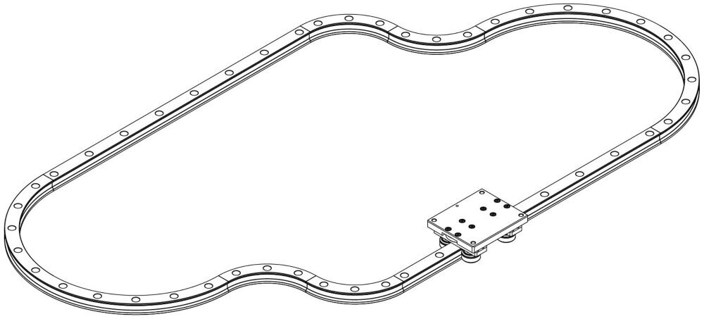 Curvilinear Wheel Guide tracks can be built in whatever configuration you desire
