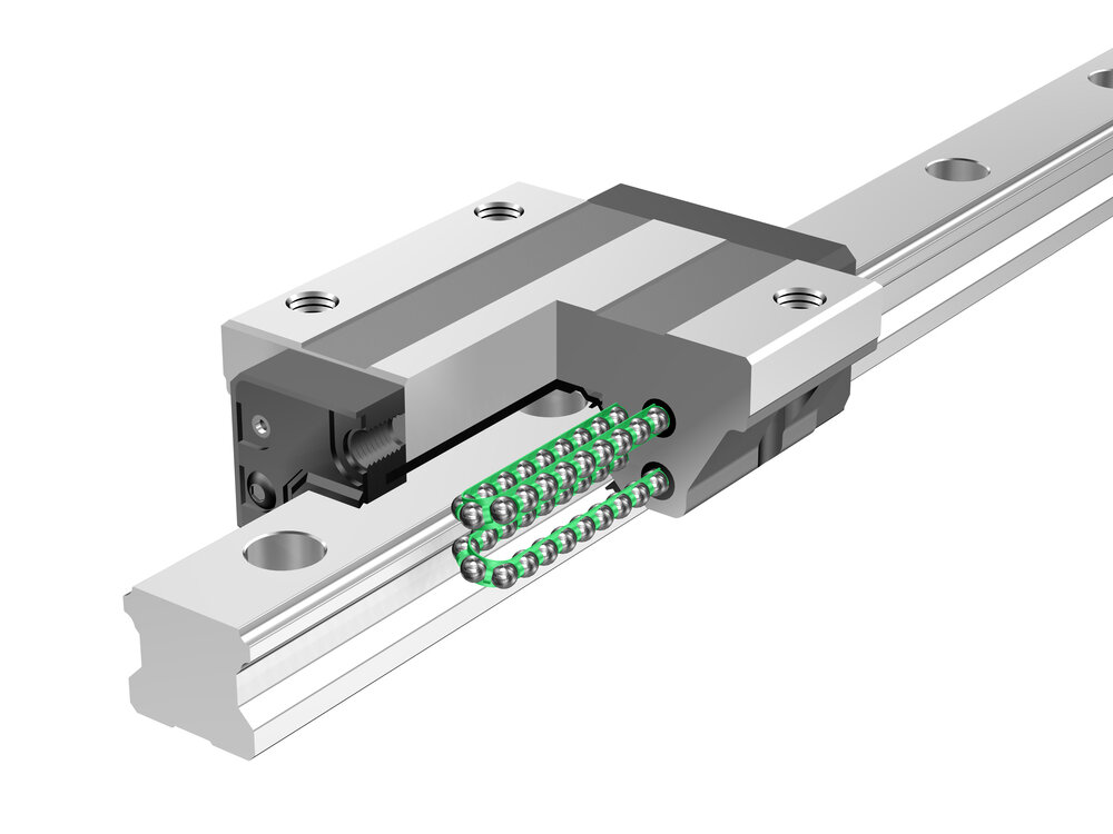 The THK Caged Ball LM Guide Model SHS used in the Linear Motor XY Axis Unit