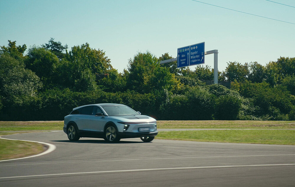 In Graz, Austria, THK installed its original components on an electric vehicle to verify the technology.