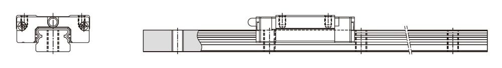 LMレールタップ通し仕様 線画（RSX形）