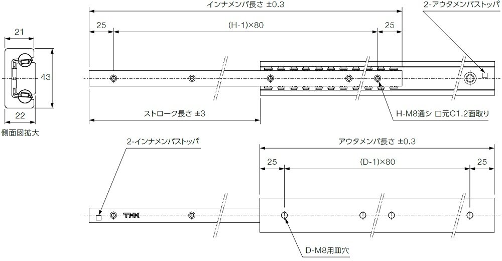 ATG43形｜その他直線運動案内｜製品情報｜THKオフィシャルウェブ