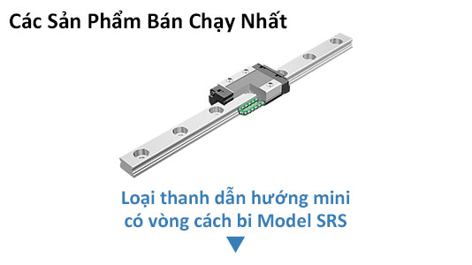 Loại thanh dẫn hướng mini có vòng cách bi Model SRS