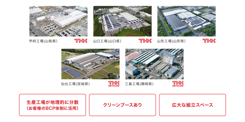国内5工場の生産体制でサポート