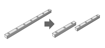 Cutting rails to the required size for a given stroke pattern