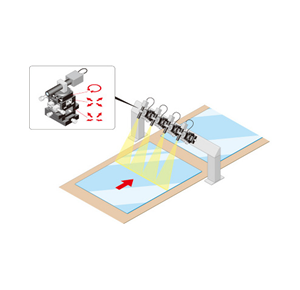 Adjusting the camera position for glass substrate or film inspection machines