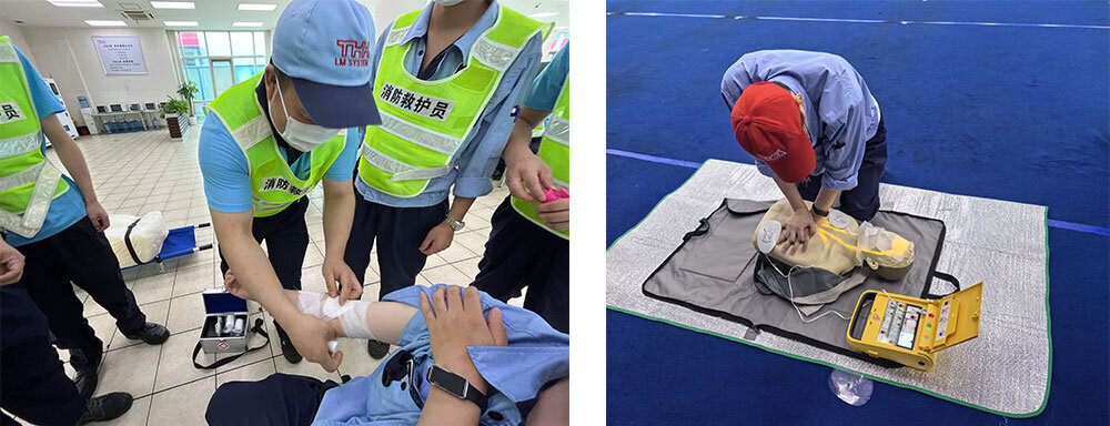 First aid and CPR training at the Wuxi plant