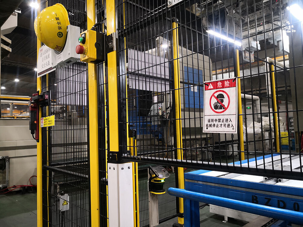 An entry detection sensor installed on a machine at the Wuxi plant