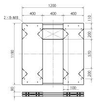 Dimensions de l'unité TSD-1200