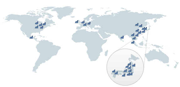 Kaart wereldwijde productie